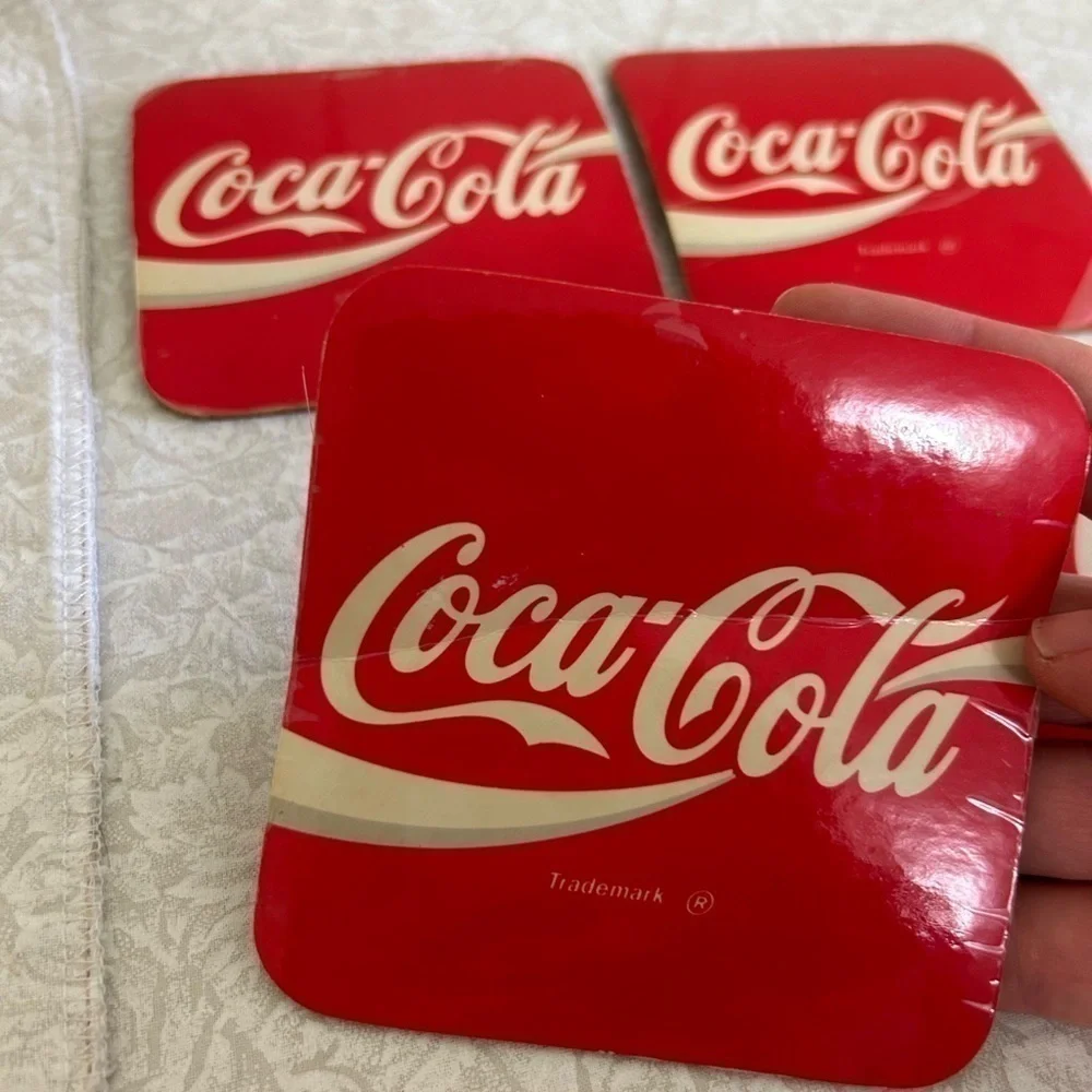 Vintage Coca-Cola Coke Kitchen Drink Coasters 4 piece set Collectible
